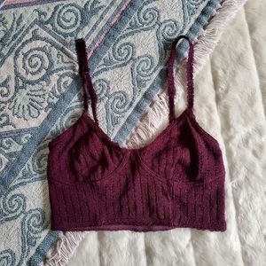 Urban Outfitters Maroon Lace Bralette